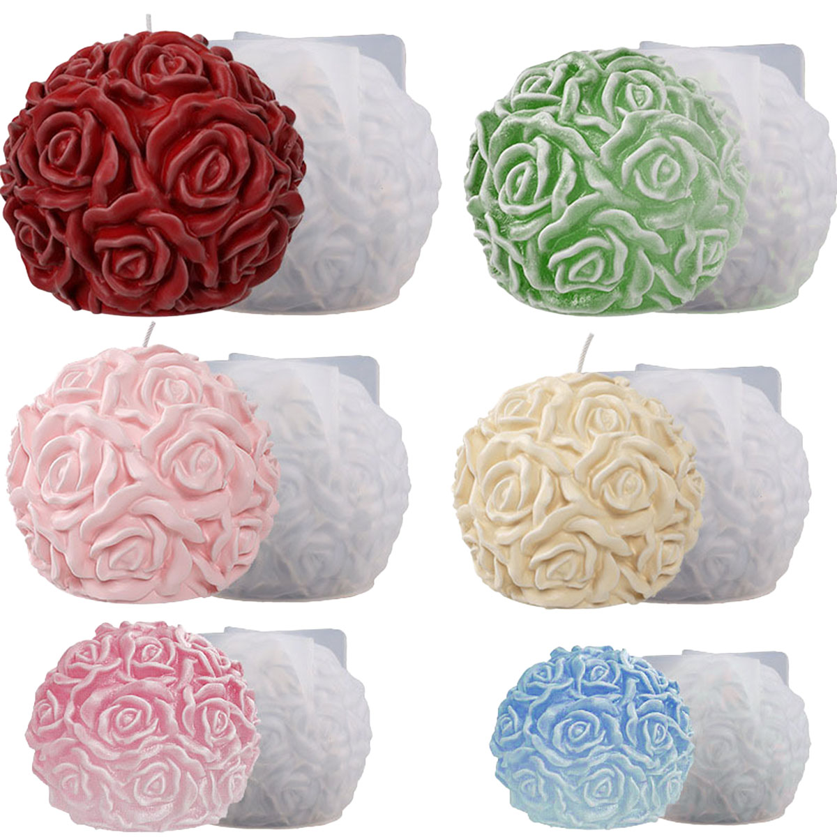 Ice Mold Sphere - Çok boyutu çiçek serisi mum kalıp