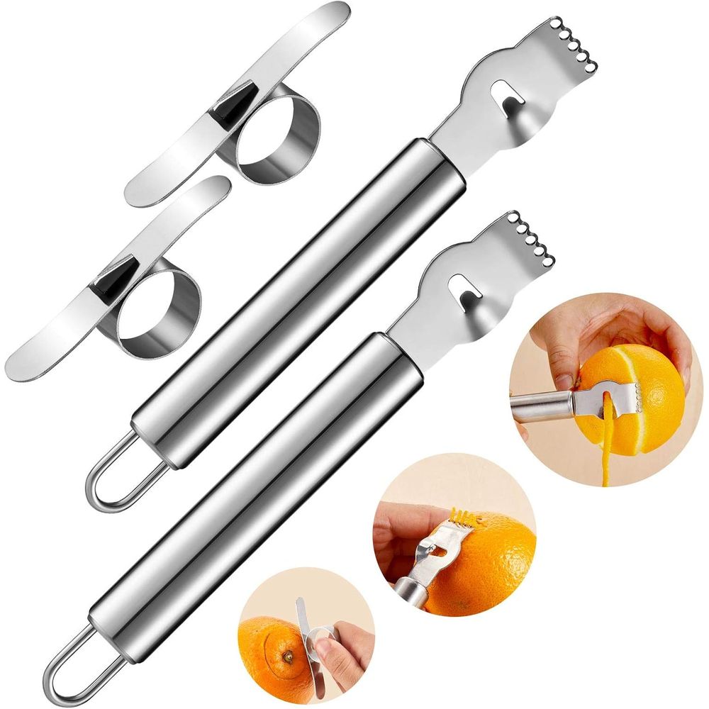 Peeler Channel Knife - 4 Parçalı Paslanmaz Çelik Limon Rendeleyici