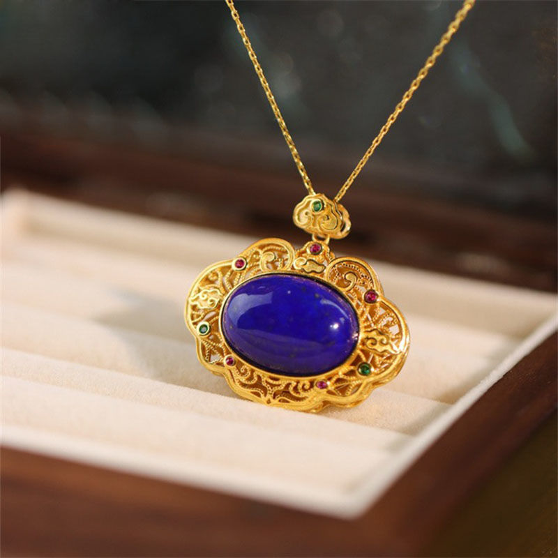 Bar Cart Gold - Klasik lapis necklaces li kolye yüksek