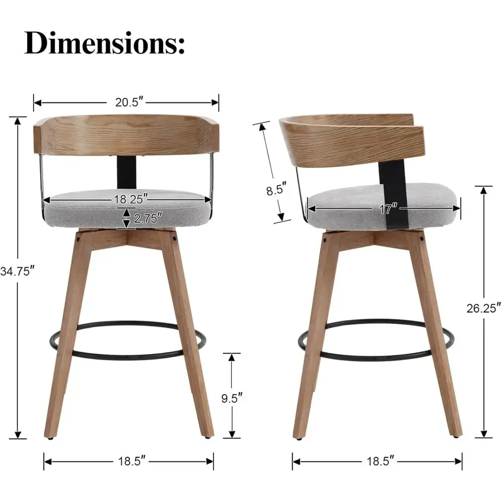 2'li Set, 26 Gri Keten Döşemel - Home Bar And Counter incelemesi ve fiyatı